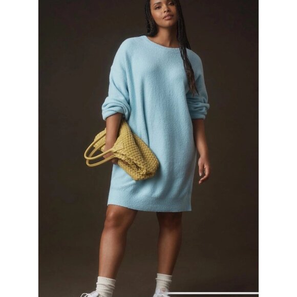 Daily Practice by Anthropologie Long Sleeve Sweater Dress Sky Blue NWT Large - Picture 1 of 10